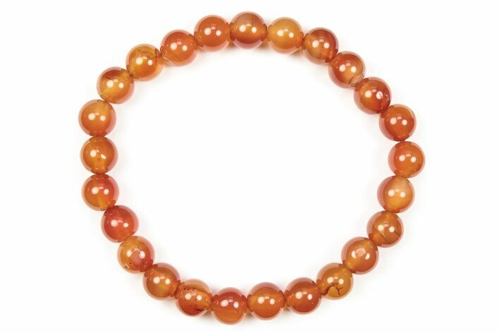 Banded Carnelian Agate Stone Bracelet - Elastic Band - Photo 1